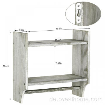 Holzbadezimmerregal mit Handtuchbar